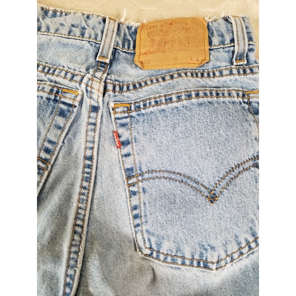 VTG Levis 512 High Rise Slim Tapered Jeans 26x32 USA Custom Painted Floral Faces - Picture 15 of 16